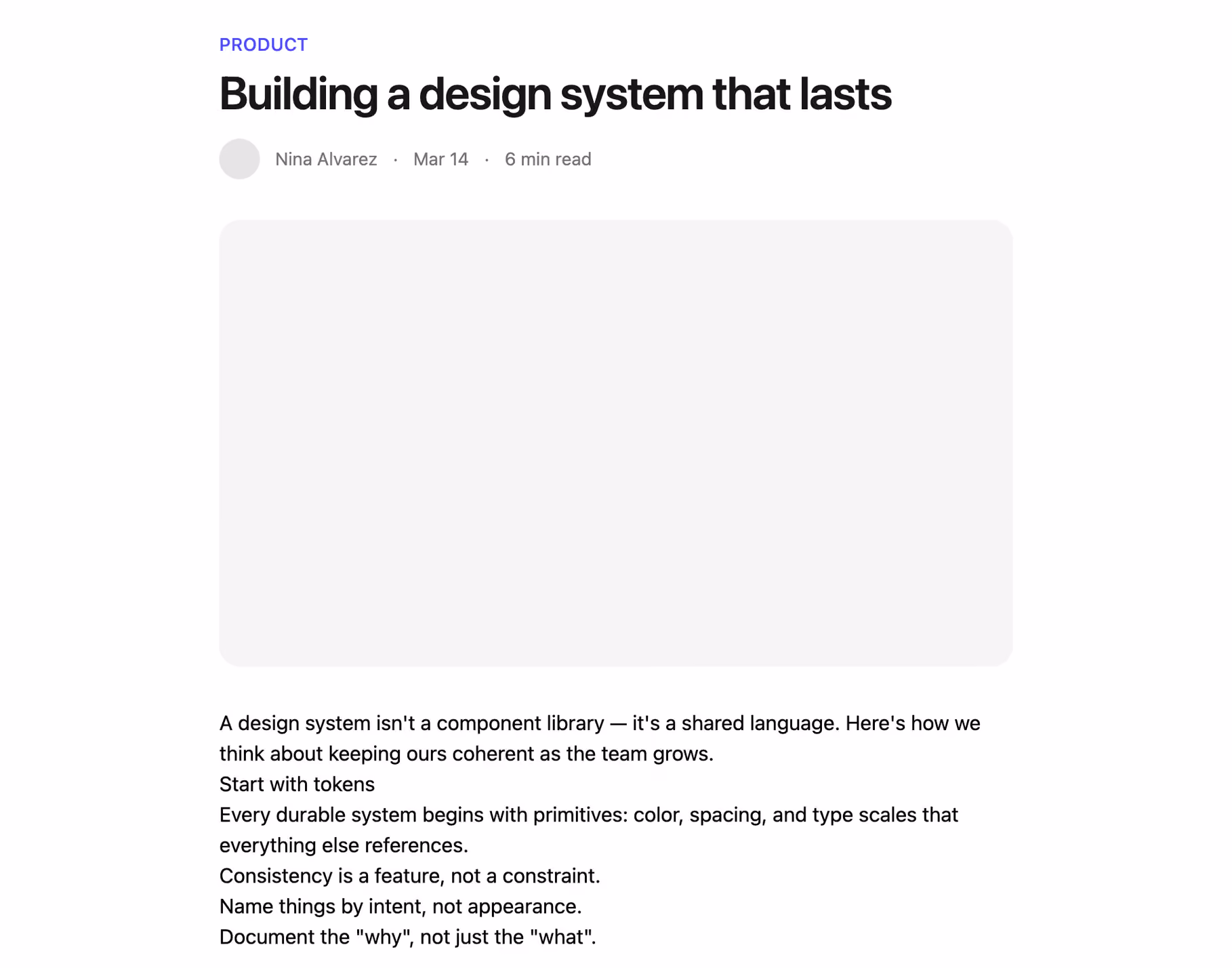 Rendered preview — Article prose layout