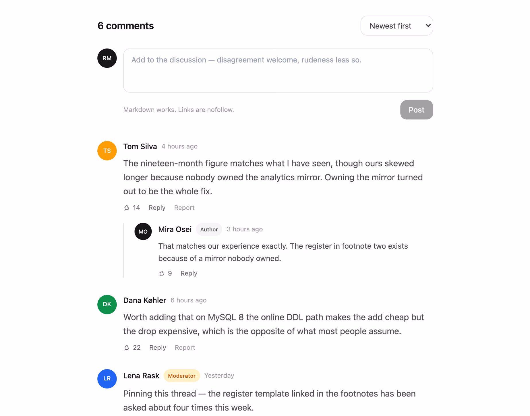 Rendered preview — Comment thread with replies
