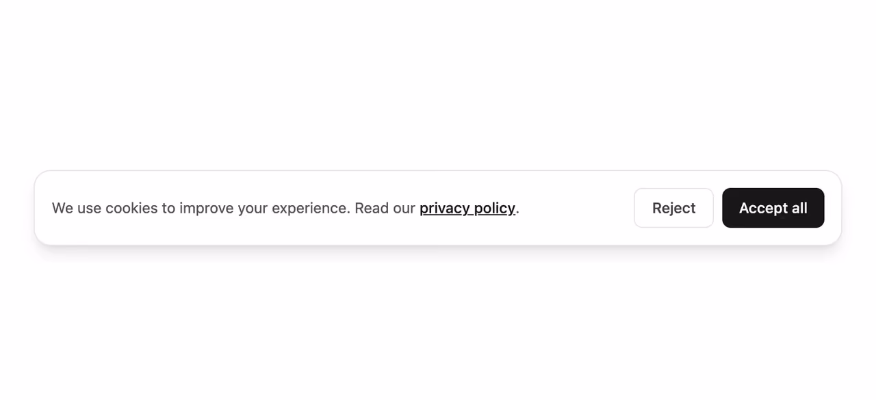 Rendered preview — Cookie consent