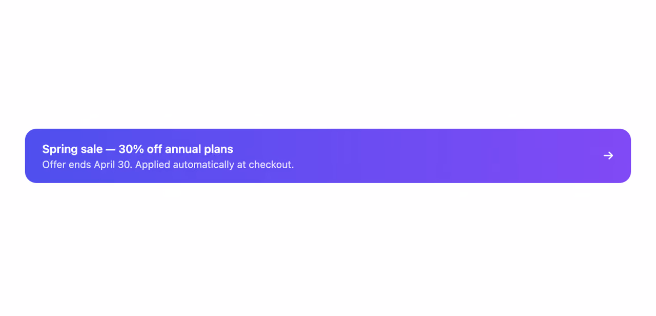 Rendered preview — Pricing badge / callout