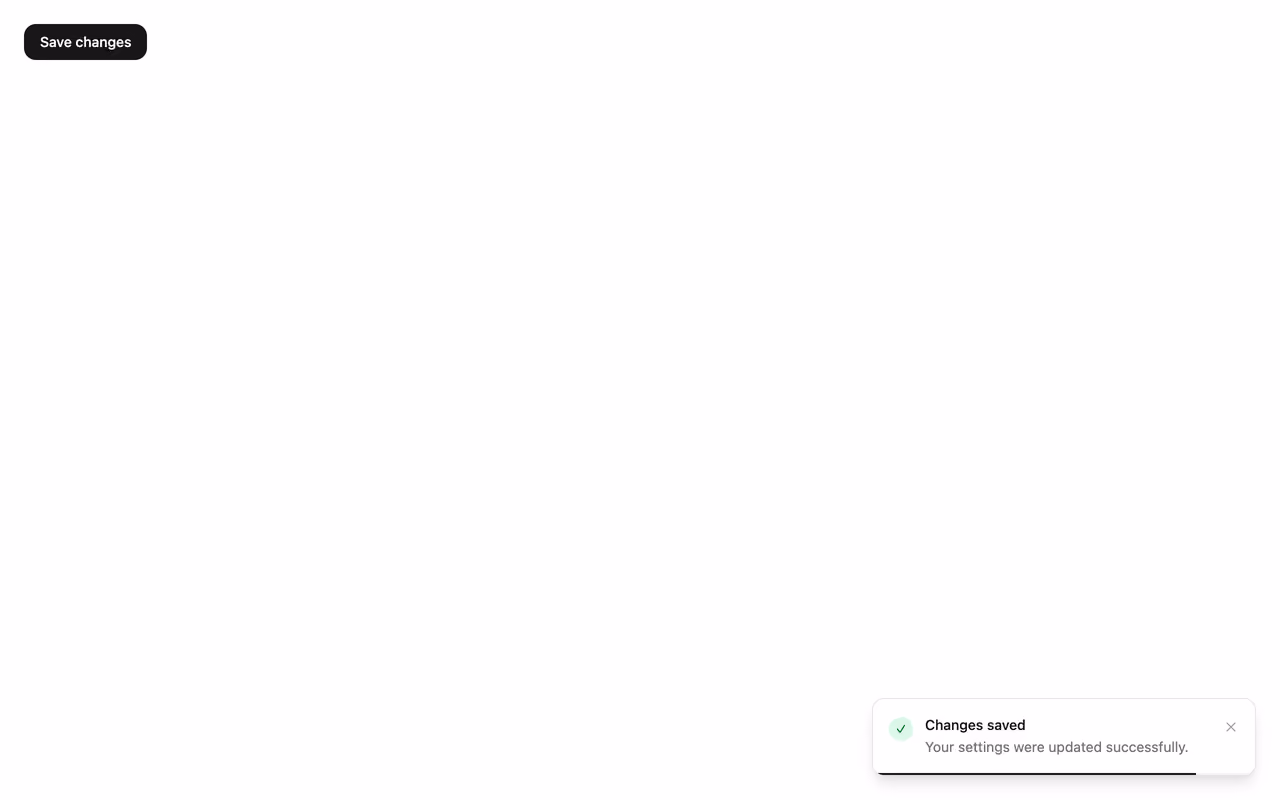Rendered preview — Toast notification