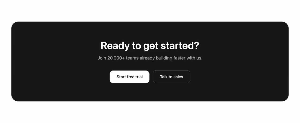 Rendered preview — Full-width dark banner