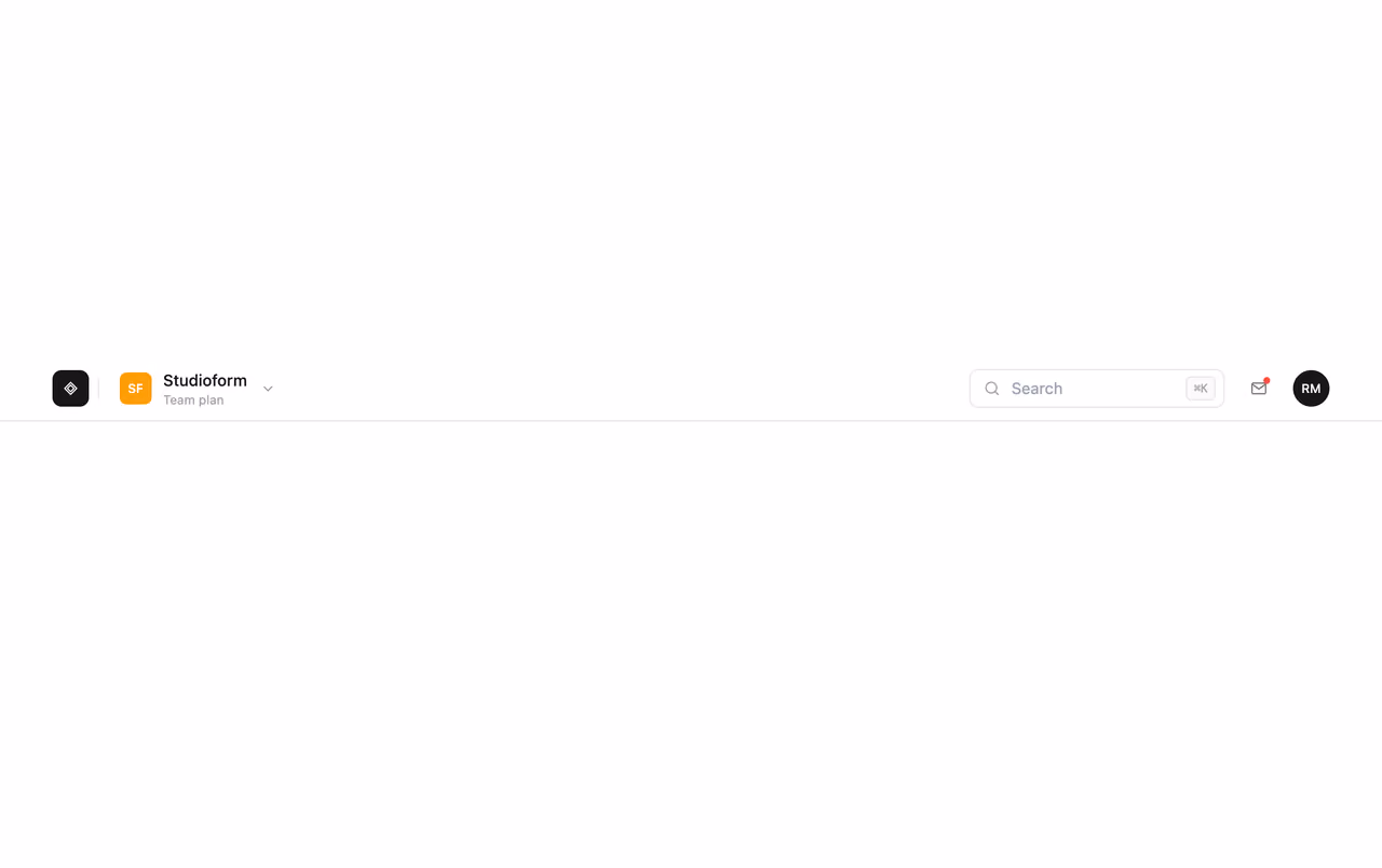 Rendered preview — Workspace switcher nav
