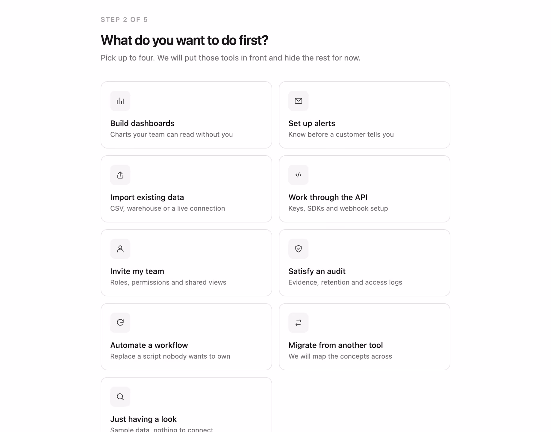 Rendered preview — Goal picker with chips
