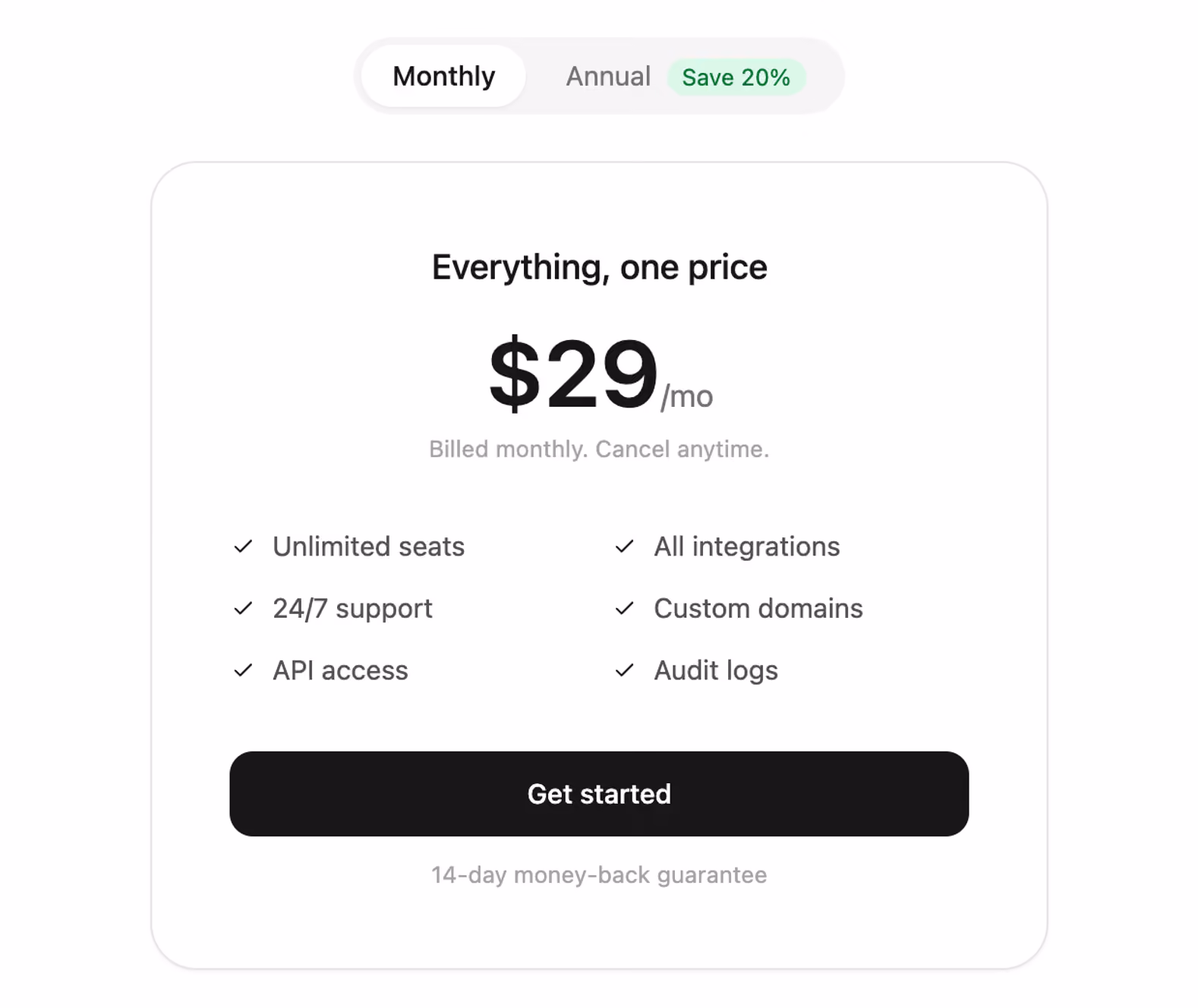 Rendered preview — Single plan focus