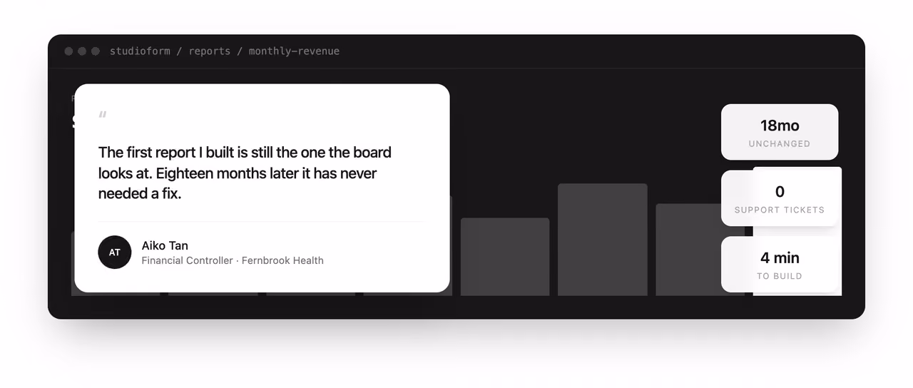 Rendered preview — Quote over product screenshot
