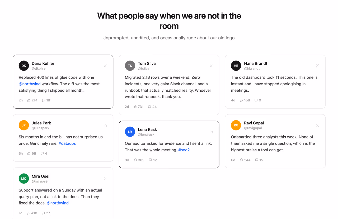 Rendered preview — Social post wall