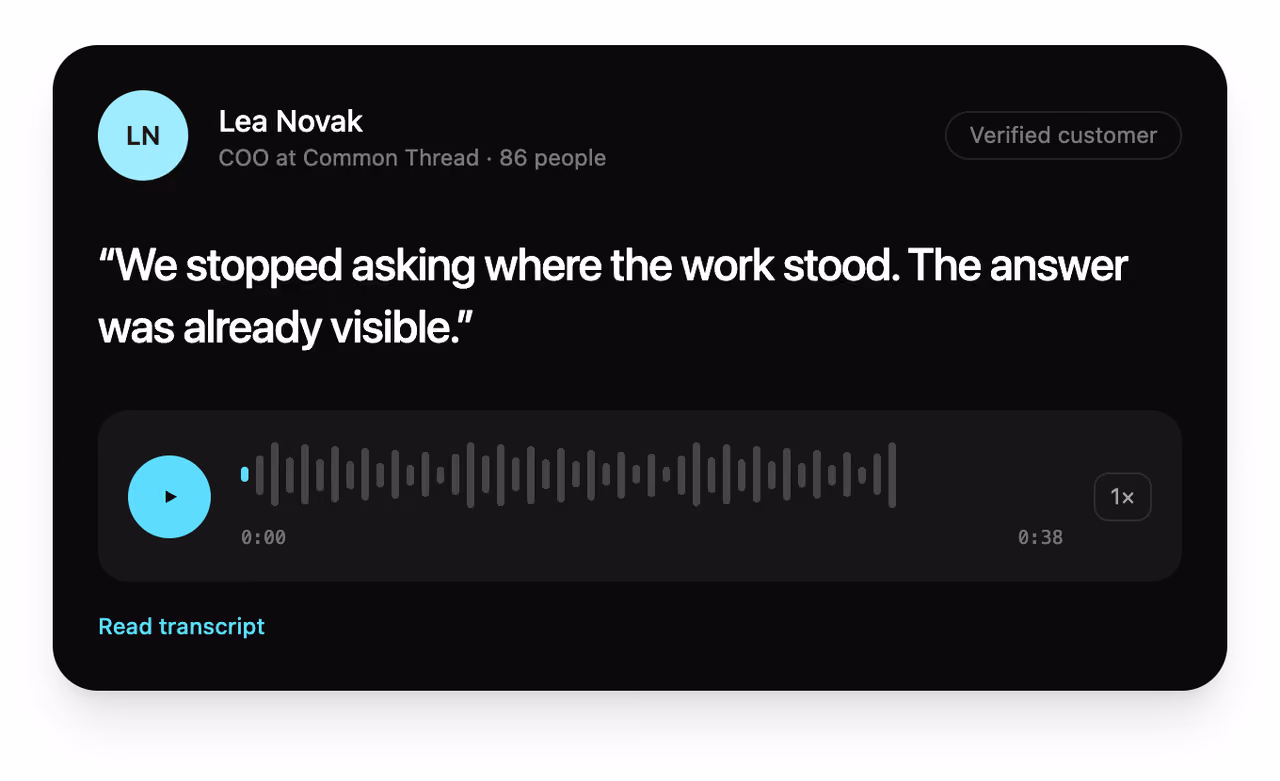 Voice note testimonial player — Tailwind CSS Testimonials layout preview